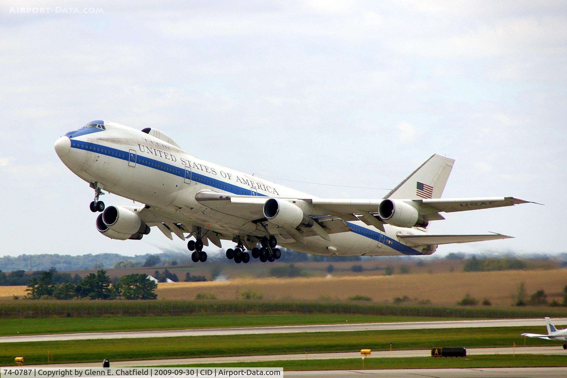 74-0787, 1974 Boeing E-4B C/N 20684, Third touch and go, shot from my office again