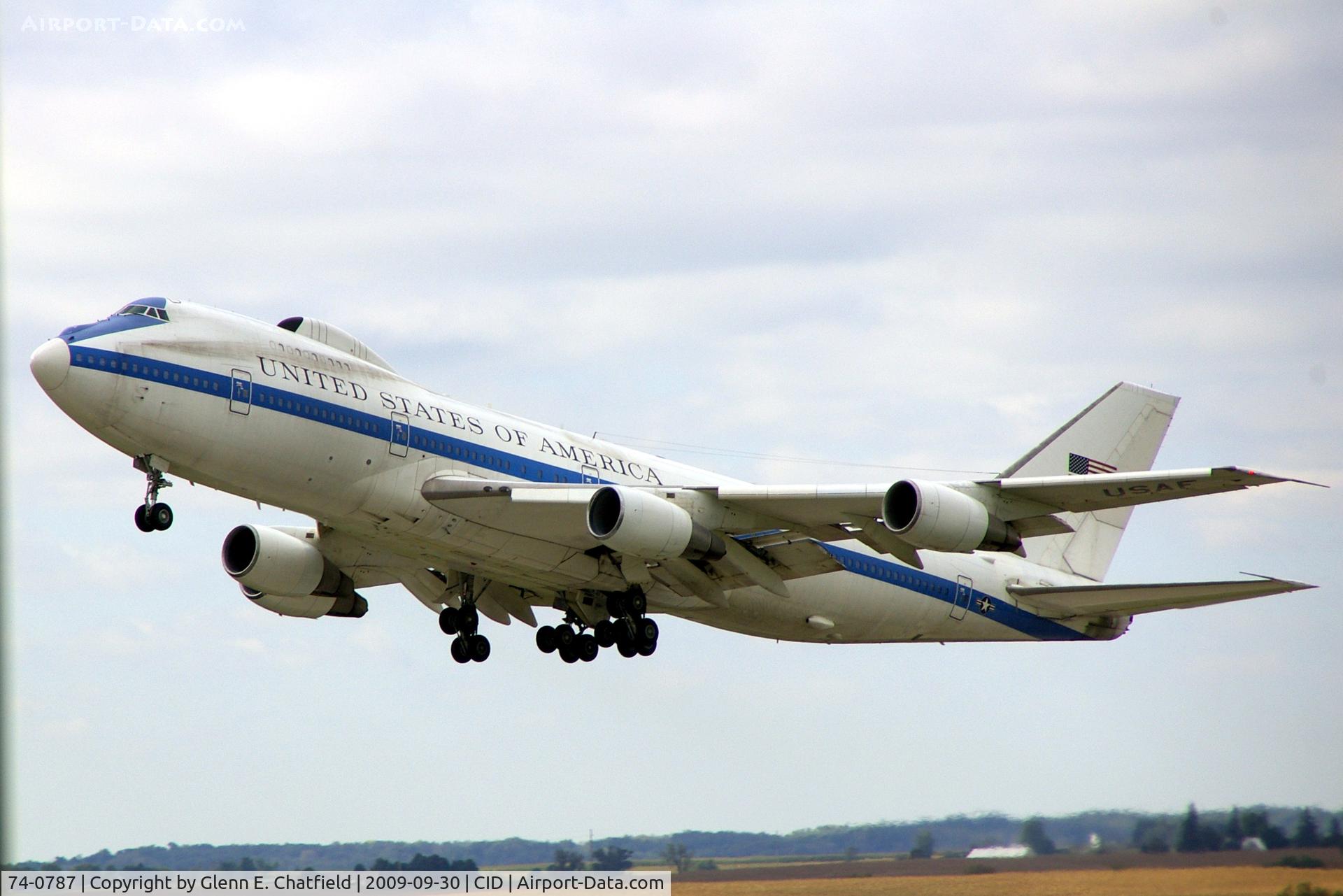 74-0787, 1974 Boeing E-4B C/N 20684, Third touch and go, shot from my office again