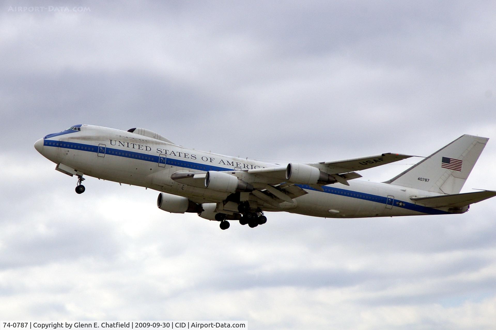 74-0787, 1974 Boeing E-4B C/N 20684, Third touch and go, shot from my office again