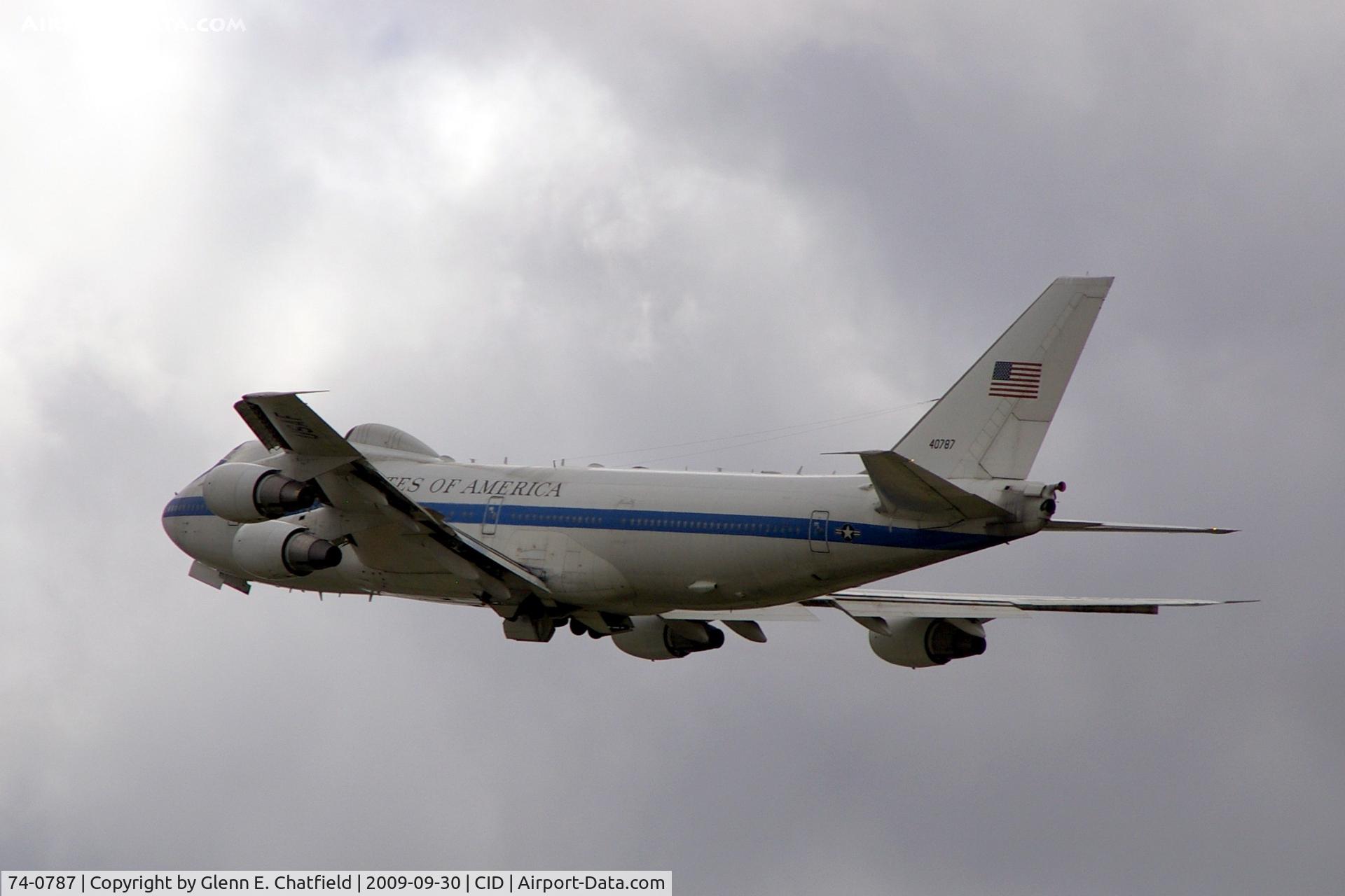 74-0787, 1974 Boeing E-4B C/N 20684, Third touch and go, shot from my office again