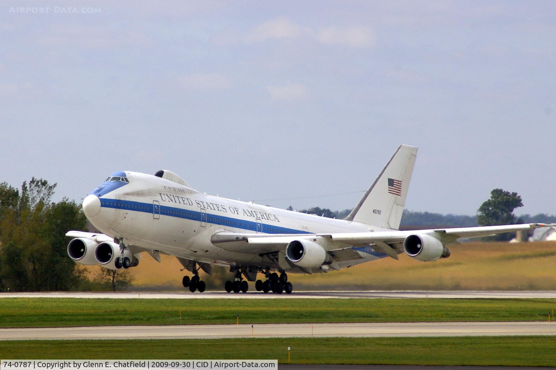 74-0787, 1974 Boeing E-4B C/N 20684, Fourth touch and go, shot from my office using 450mm