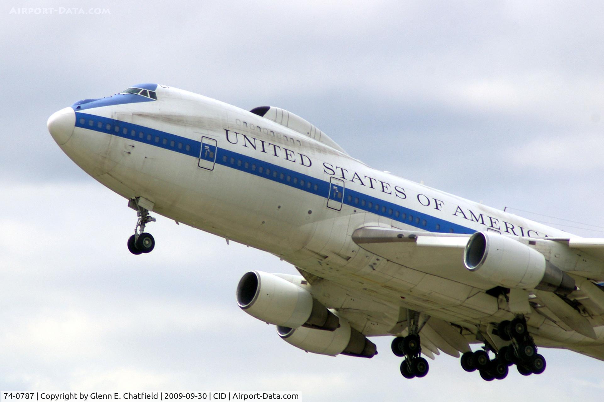 74-0787, 1974 Boeing E-4B C/N 20684, Fourth touch and go, shot from my office using 450mm
