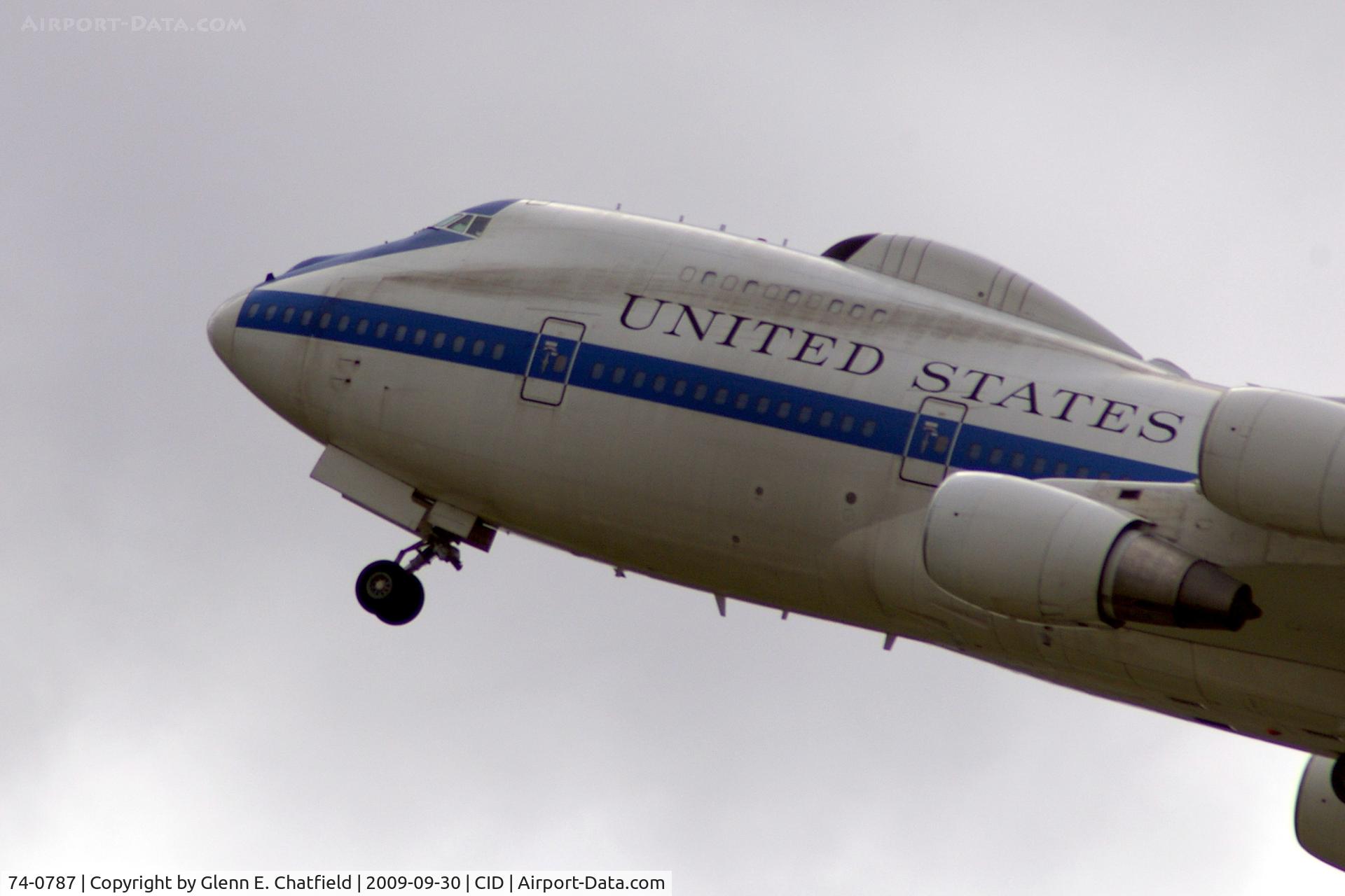 74-0787, 1974 Boeing E-4B C/N 20684, Fourth touch and go, shot from my office using 450mm