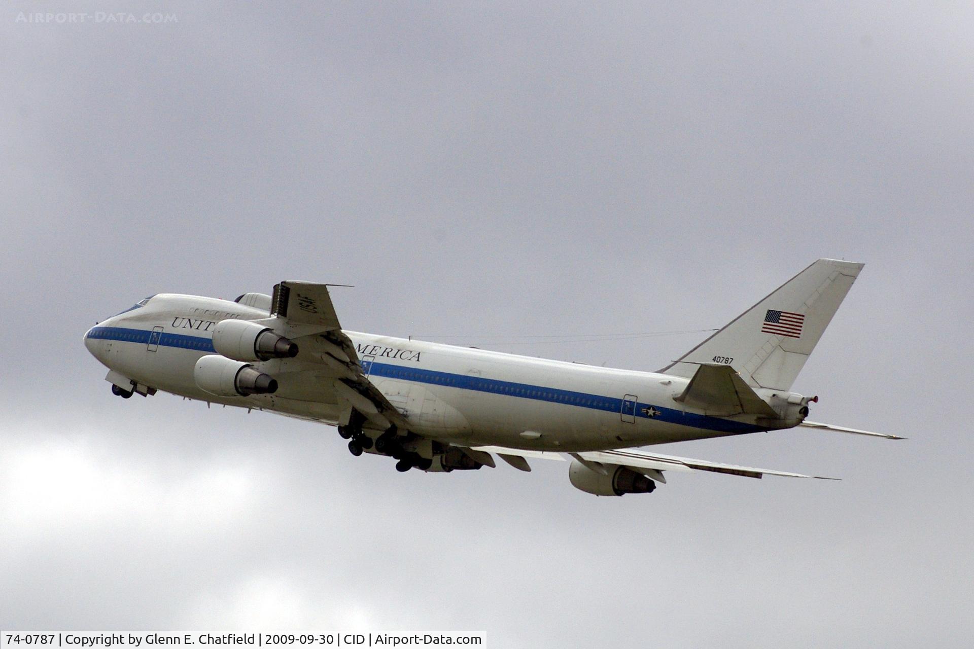 74-0787, 1974 Boeing E-4B C/N 20684, Fourth touch and go, shot from my office using 450mm