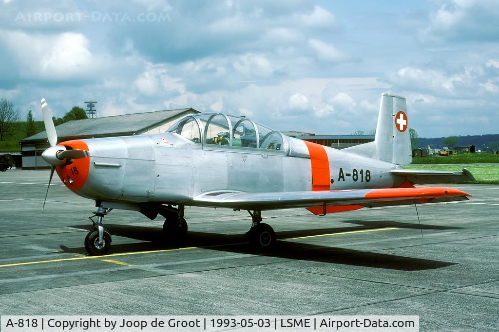 A-818, 1955 Pilatus P3-05 C/N 456-5, In 1993 we had a great visit to Emmen AB.