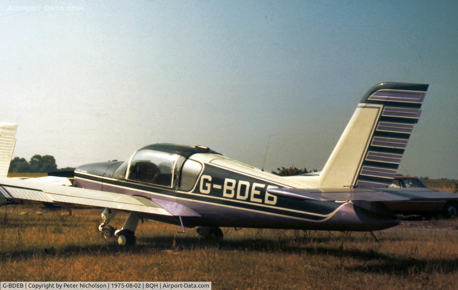 G-BDEB, 1974 Socata Rallye 100ST Galopin C/N 2551, MS.880B Rallye 100ST seen at Biggin Hill in the Summer of 1975.