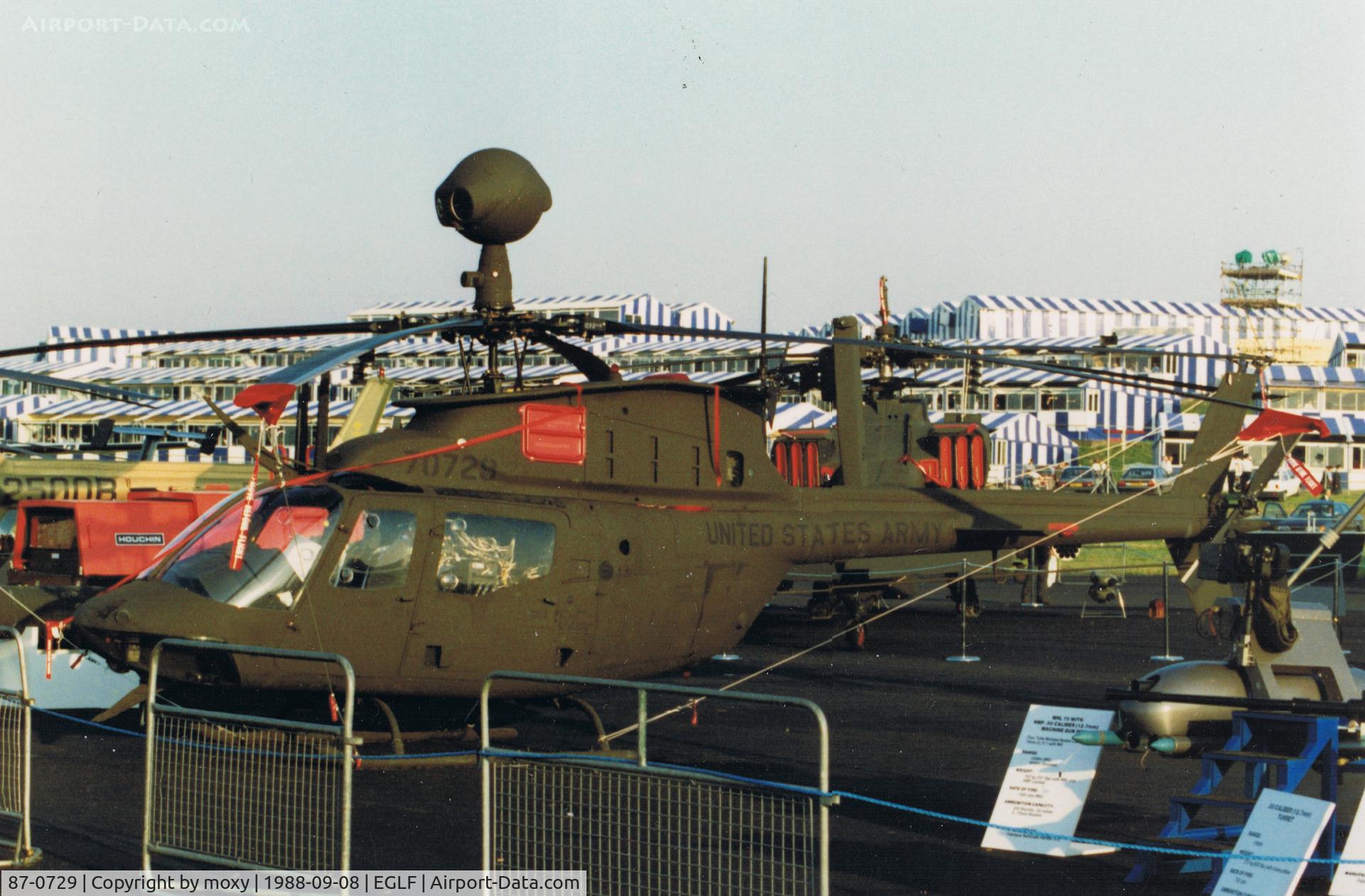 87-0729, Bell OH-58D Kiowa Warrior C/N 43109, Bell OH-58D Kiowa Farnborough Air Show 1986