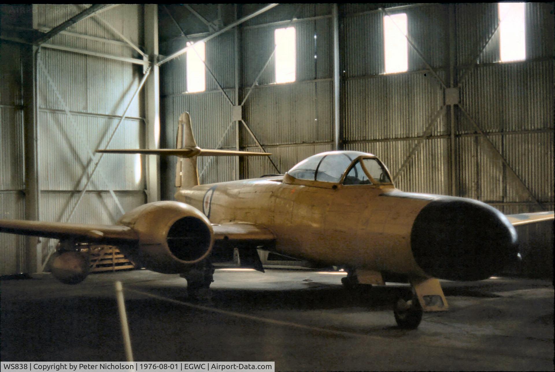 WS838, 1954 Gloster Meteor NF.14 C/N Not found WS838, Now displayed at Coventry, this Meteor NF.14 was displayed at Cosford in the Summer of 1976.