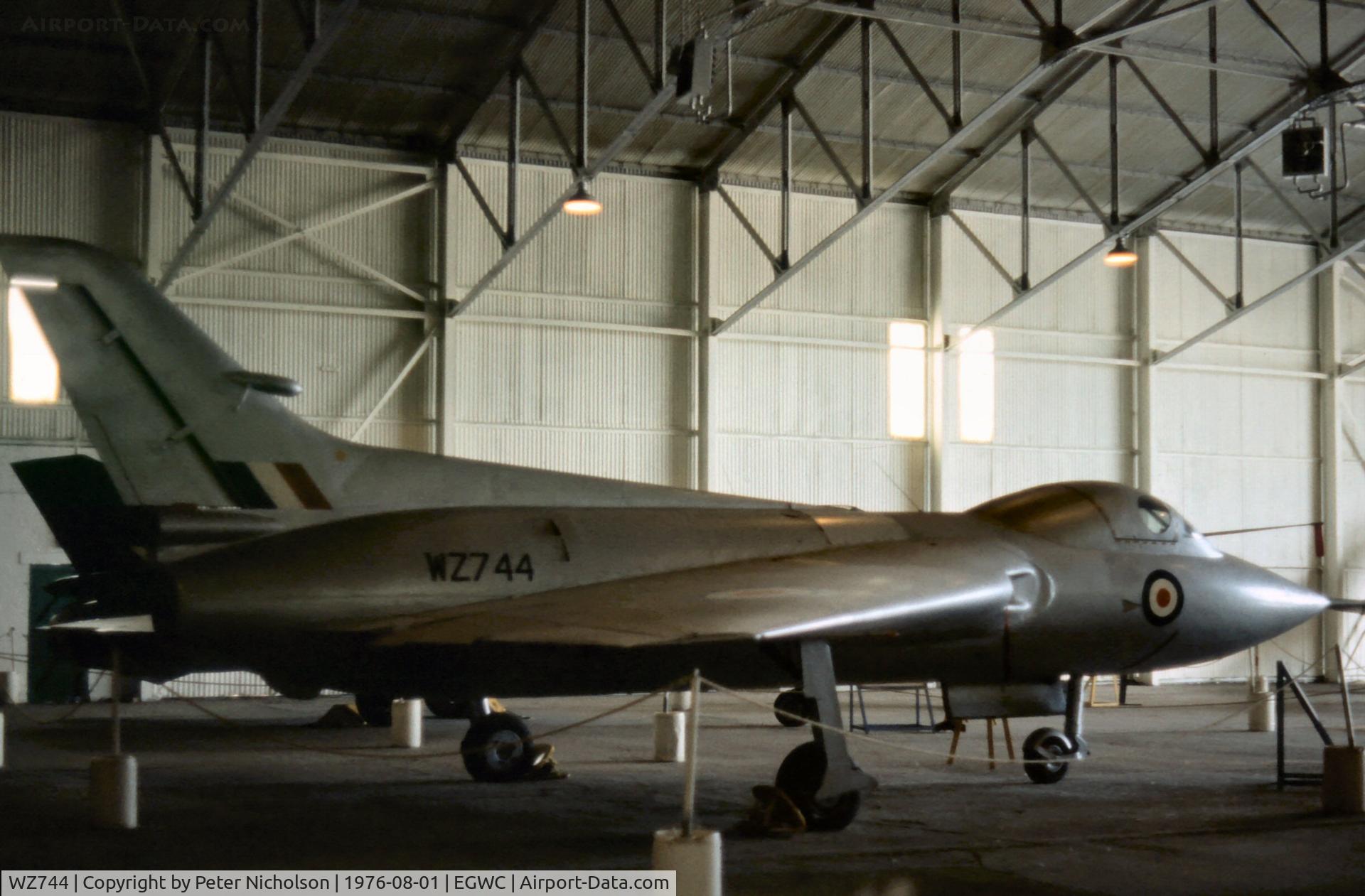 WZ744, 1953 Avro 707C C/N Not found WZ744, This Avro 707C was displayed at Cosford in the Summer of 1976.