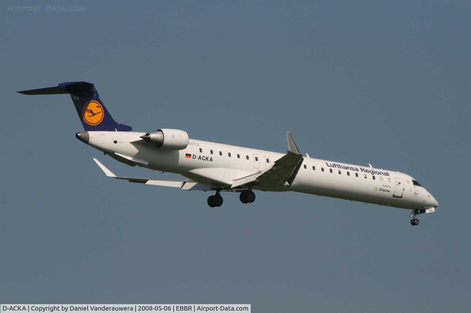 D-ACKA, 2006 Bombardier CRJ-900LR (CL-600-2D24) C/N 15072, flight LH4602 is descending to rwy 02
