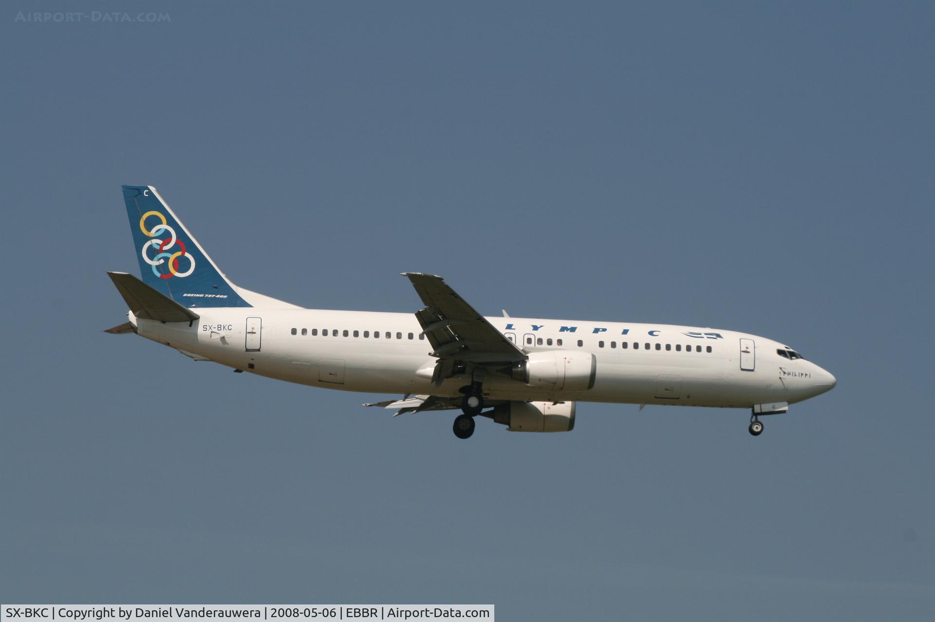 SX-BKC, 1991 Boeing 737-484 C/N 25361, flight OA145 is descending to rwy 02