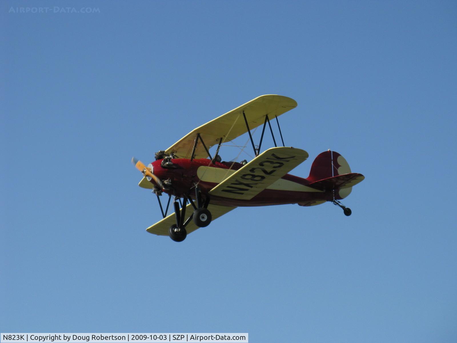 N823K, 1993 Great Lakes 2T-1A Sport Trainer C/N 1020, 1993 Ball GREAT LAKES 2T-1AK as NX823K, Kinner R 56, 160 Hp modified for fuel injection, on final Rwy 22