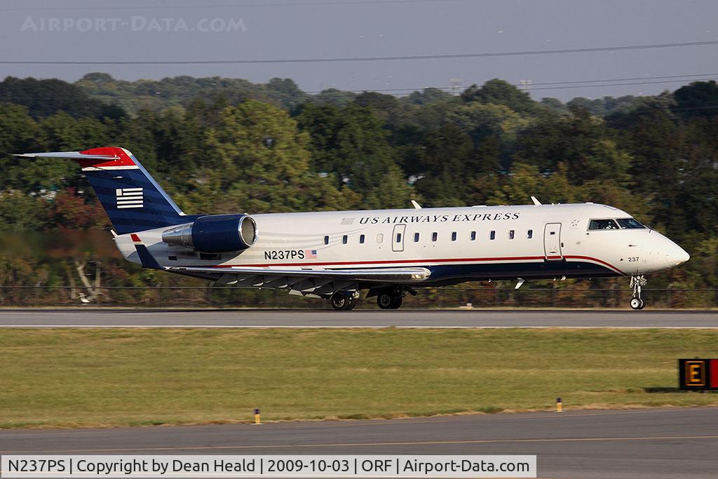 N237PS, 2004 Canadair CL-600-2B19 Regional Jet CRJ-200ER C/N 7906, US Airways Express (PSA Airlines) N237PS (FLT JIA404) from Charlotte/Douglas Int'l (KCLT) landing on RWY 23.