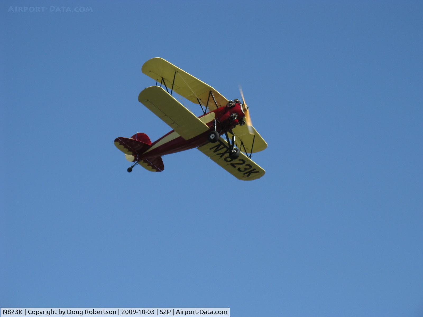 N823K, 1993 Great Lakes 2T-1A Sport Trainer C/N 1020, 1993 Ball GREAT LAKES 2T-1AK as NX823K, Kinner R 56, 160 Hp modified for fuel injection, takeoff climb Rwy 22
