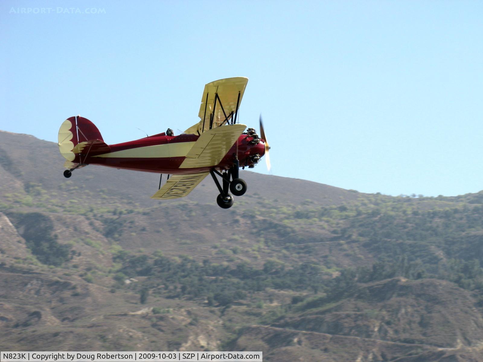 N823K, 1993 Great Lakes 2T-1A Sport Trainer C/N 1020, 1993 Ball GREAT LAKES 2T-1AK as NX823K, Kinner R 56, 160 Hp modified for fuel injection, takeoff climb Rwy 22