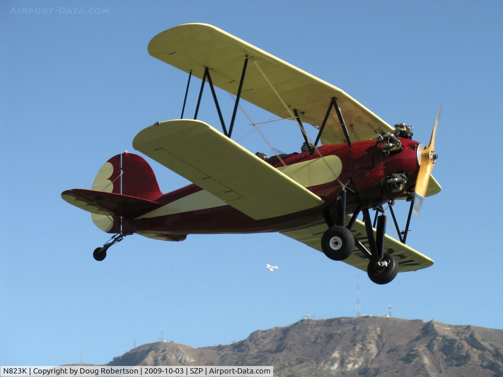 N823K, 1993 Great Lakes 2T-1A Sport Trainer C/N 1020, 1993 Ball GREAT LAKES 2T-1AK as NX823K, Kinner R 56 five cylinder radial, 160 Hp modified for fuel injection, on final Rwy 22