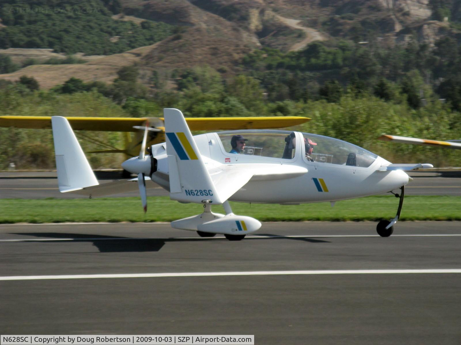 N628SC, Gyroflug SC-01B-160 Speed Canard C/N S-29, Gyroflug SC 01 B 160 SPEED CANARD, Lycoming O-320-D-1A 160 Hp tri-blade pusher, Experimental class here, Production aircraft von Deutschland, flown by former Lufthansa Lockheed L1011 pilot, landing roll Rwy 22