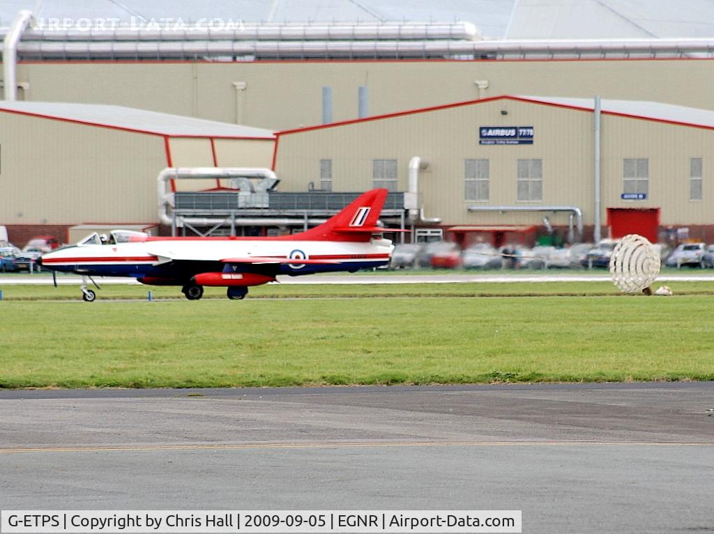 G-ETPS, 1956 Hawker Hunter FGA.9 C/N 41H/679959, Displaying at the Airbus families day