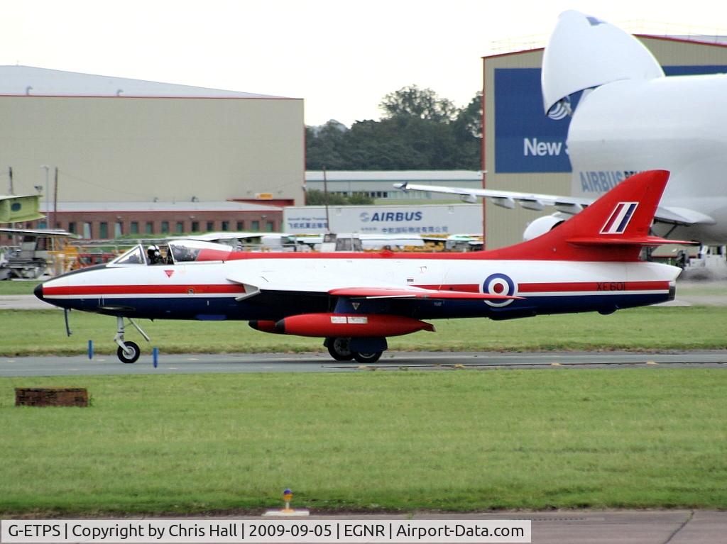 G-ETPS, 1956 Hawker Hunter FGA.9 C/N 41H/679959, Displaying at the Airbus families day