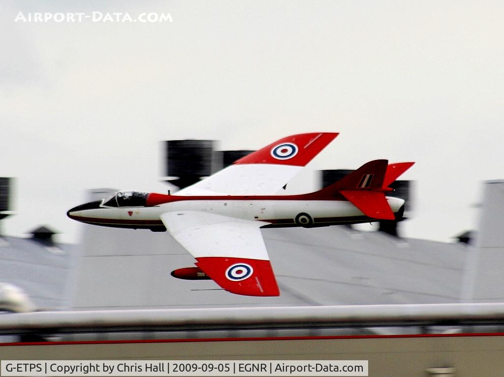 G-ETPS, 1956 Hawker Hunter FGA.9 C/N 41H/679959, Displaying at the Airbus families day