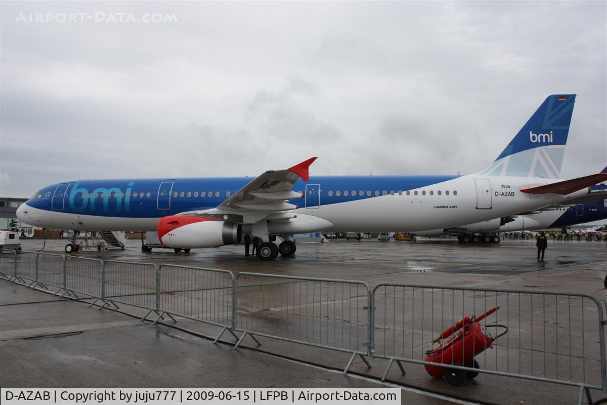 D-AZAB, 2009 Airbus A321-231 C/N 3926, on display at Le Bourget whis test registration
