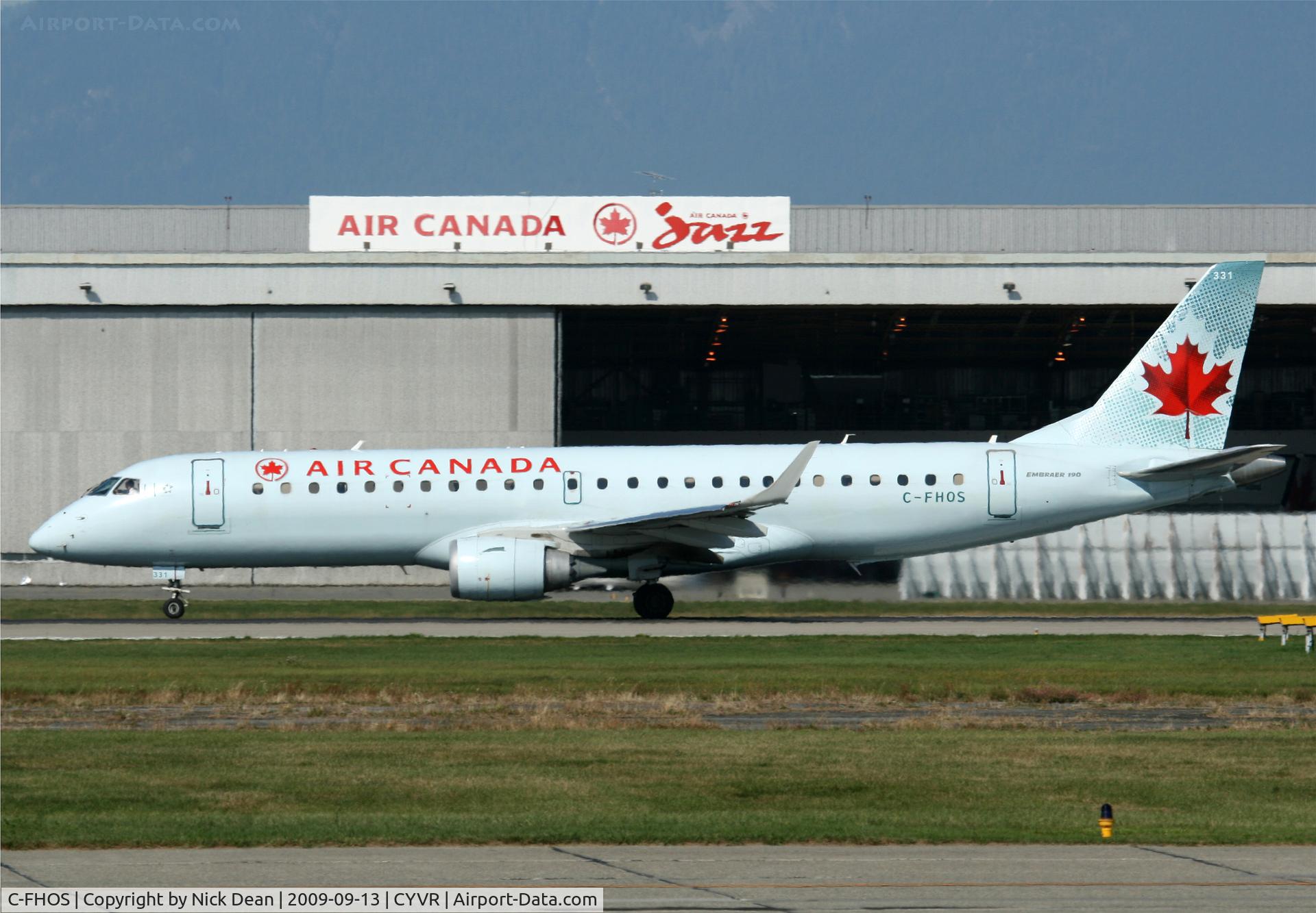 C-FHOS, 2007 Embraer 190AR (ERJ-190-100IGW) C/N 19000101, CYVR