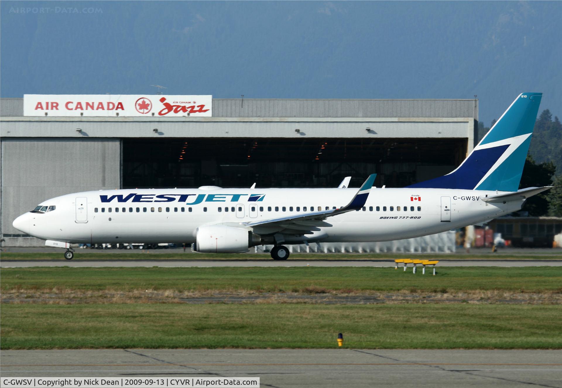 C-GWSV, 2009 Boeing 737-8CT C/N 37158, CYVR