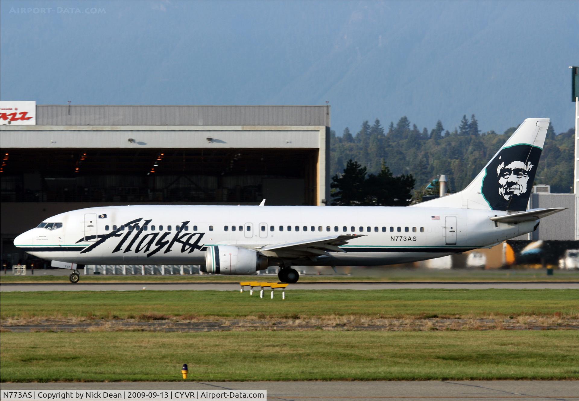 N773AS, 1993 Boeing 737-4Q8 C/N 25106, CYVR