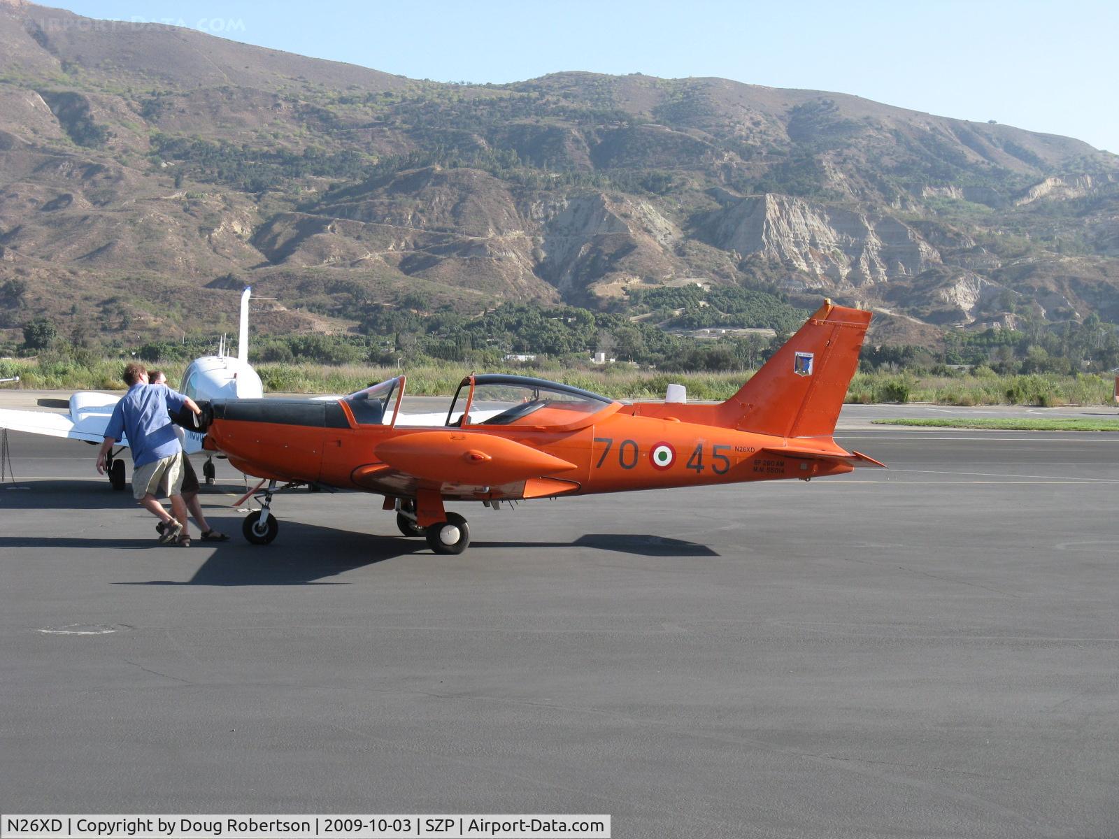 N26XD, 1987 SIAI-Marchetti F-260C C/N 40-016, 1987 SIAI-Marchetti F.260C, Lycoming O-540-D4A5 260 Hp, respotting to transient line