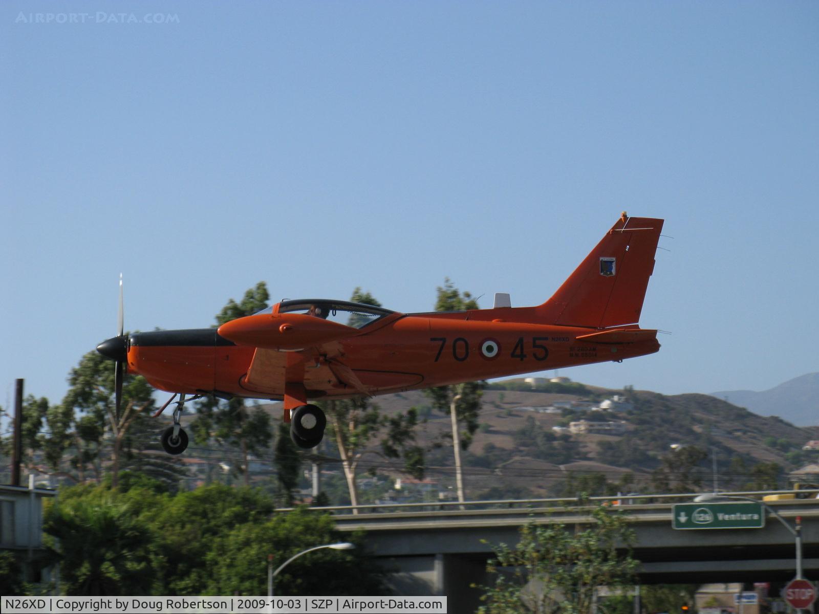 N26XD, 1987 SIAI-Marchetti F-260C C/N 40-016, 1987 Siai Marchetti F.260C, Lycoming O-540-D4A5 260 Hp, on final Rwy 22