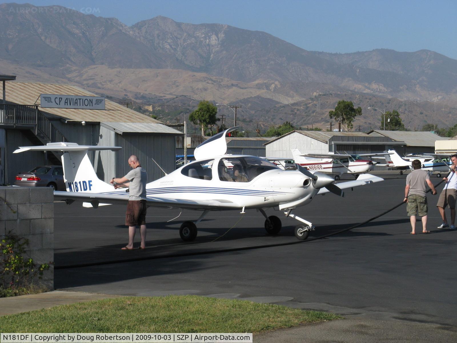 N181DF, 2004 Diamond DA-40 Diamond Star C/N 40.382, 2004 Diamond Aircraft Inds. DA-40 DIAMOND STAR, Lycoming IO-360 MIA+ 180 Hp, Lasar electronic ignition, refueling