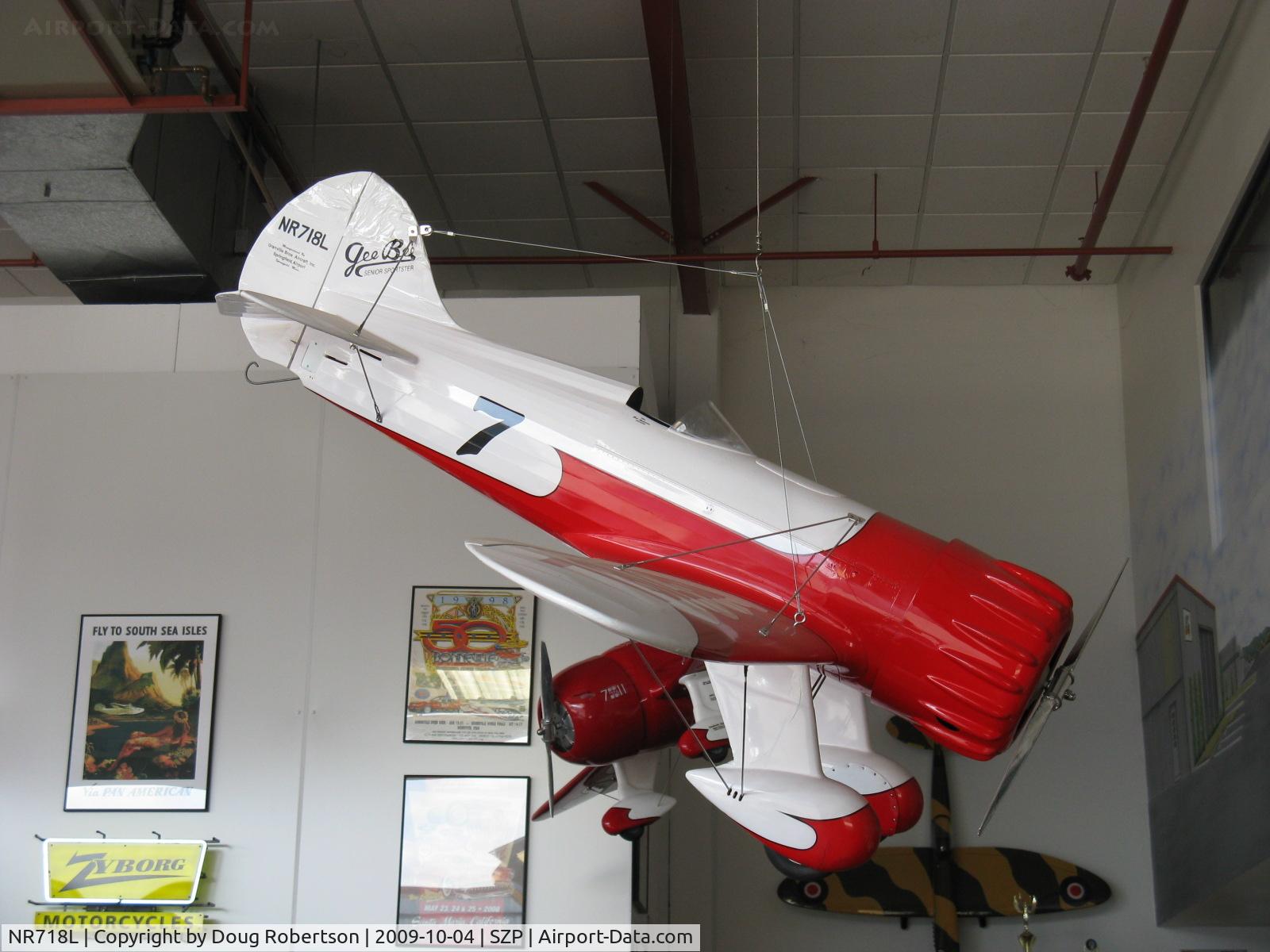 NR718L, Granville Brothers Gee Bee Senior Sportster Y Replica C/N 3, Granville Bros. GEE BEE Y SENIOR SPORTSTER replica drone, (Wright J-6-9 450 Hp Whirlwind in original)