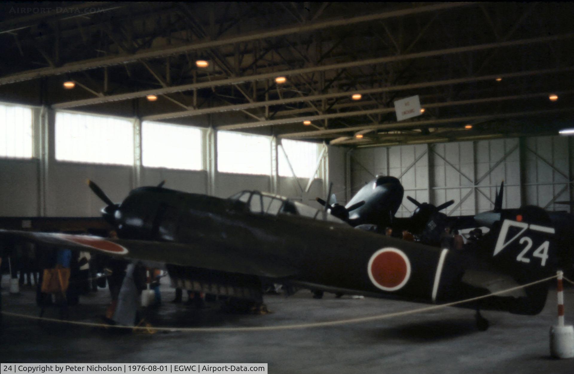 24, 1944 Kawasaki Ki 100-1B C/N 16336, Kawasaki Type 5 on display at Cosford in the Summer of 1976.