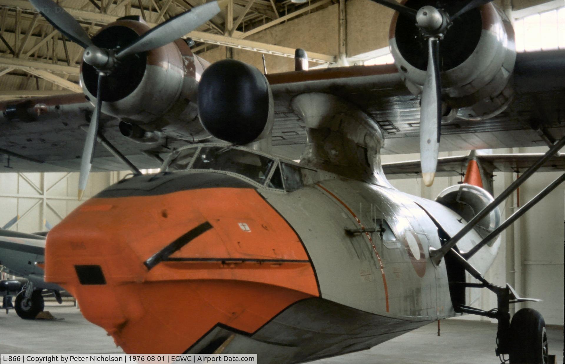 L-866, Consolidated PBY-6A Catalina C/N 2063, PBY-6A Catalina, previously Bu63993, of Esk 721 Royal Danish Air Force on display at Cosford in the Summer of 1976.
