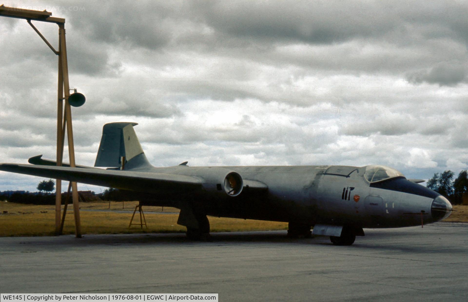 WE145, 1953 English Electric Canberra PR.3 C/N EEP71147, Canberra PR.3 on display at Cosford in the Summer of 1976.