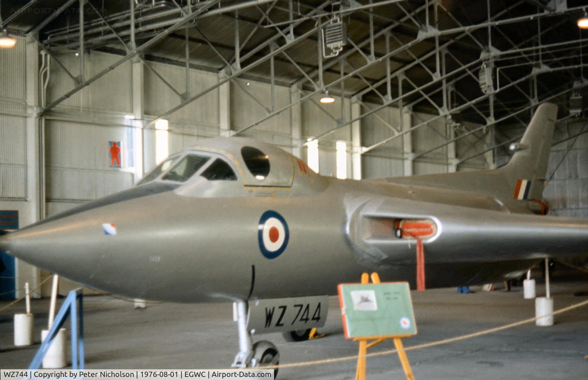 WZ744, 1953 Avro 707C C/N Not found WZ744, Another view of the Avro 707C research aircraft on display at Cosford in the Summer of 1976.