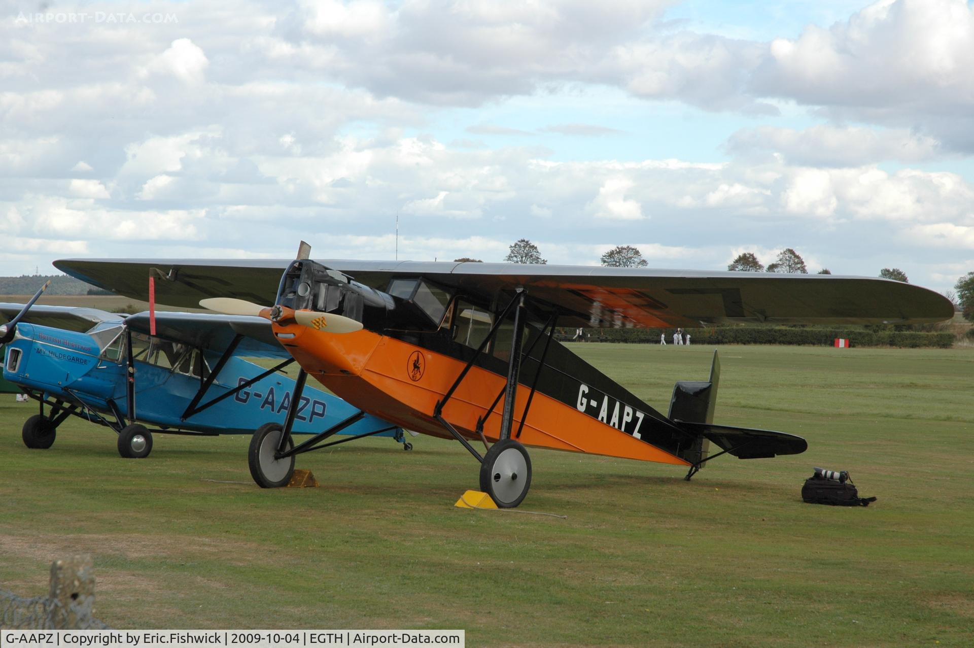 G-AAPZ, 1930 Desoutter MKI C/N D.25, 5. G-AAPZ on the Flightline at The Shuttleworth Autumn Air Display, Oct. 2009.