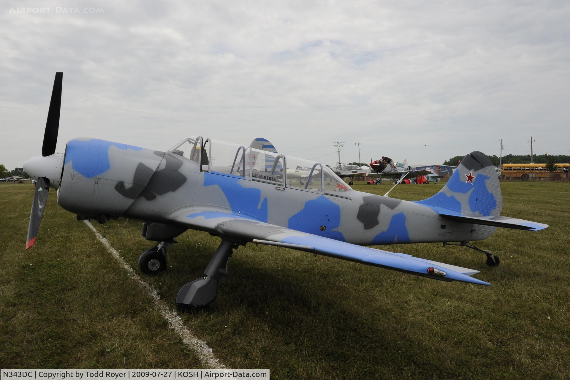 N343DC, 2004 Yakovlev (Aerostar) Yak-52TW C/N 0412508, Oshkosh EAA Fly-in 2009