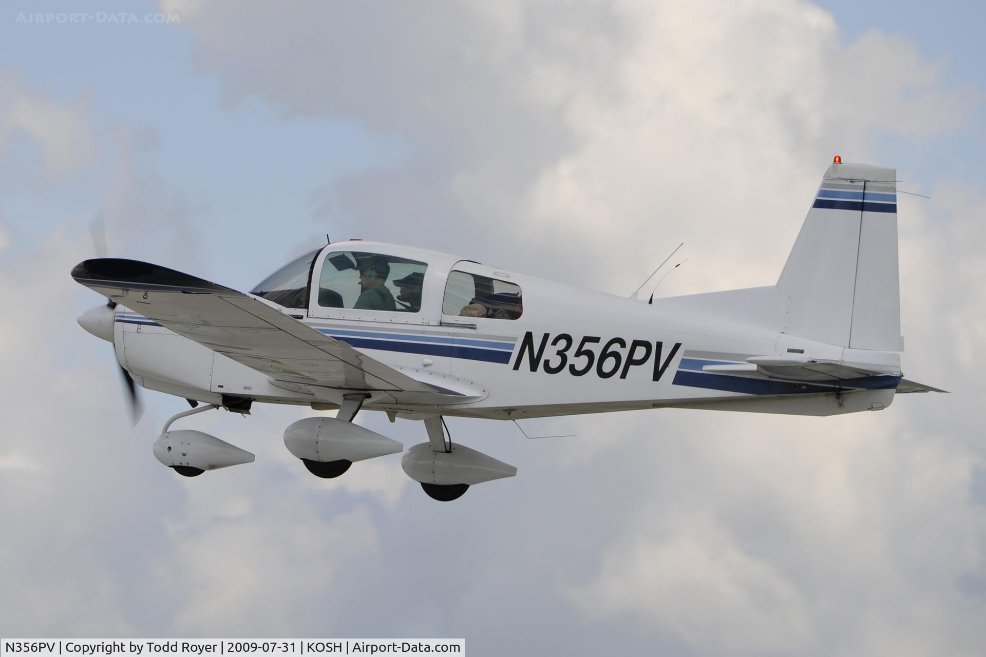 N356PV, 1973 Grumman American AA-5 Traveler C/N AA5-0303, Departing OSH on 27