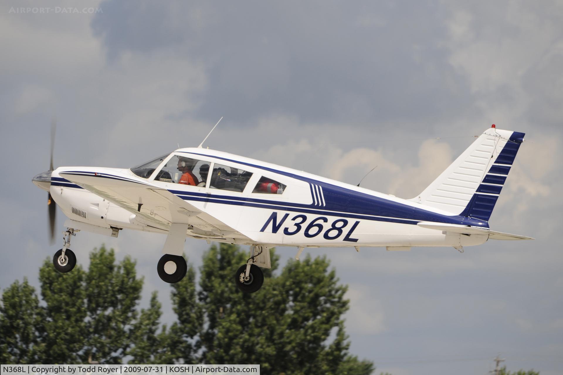 N368L, 1968 Piper PA-28R-180 Cherokee Arrow C/N 28R-30919, Departing OSH on 27