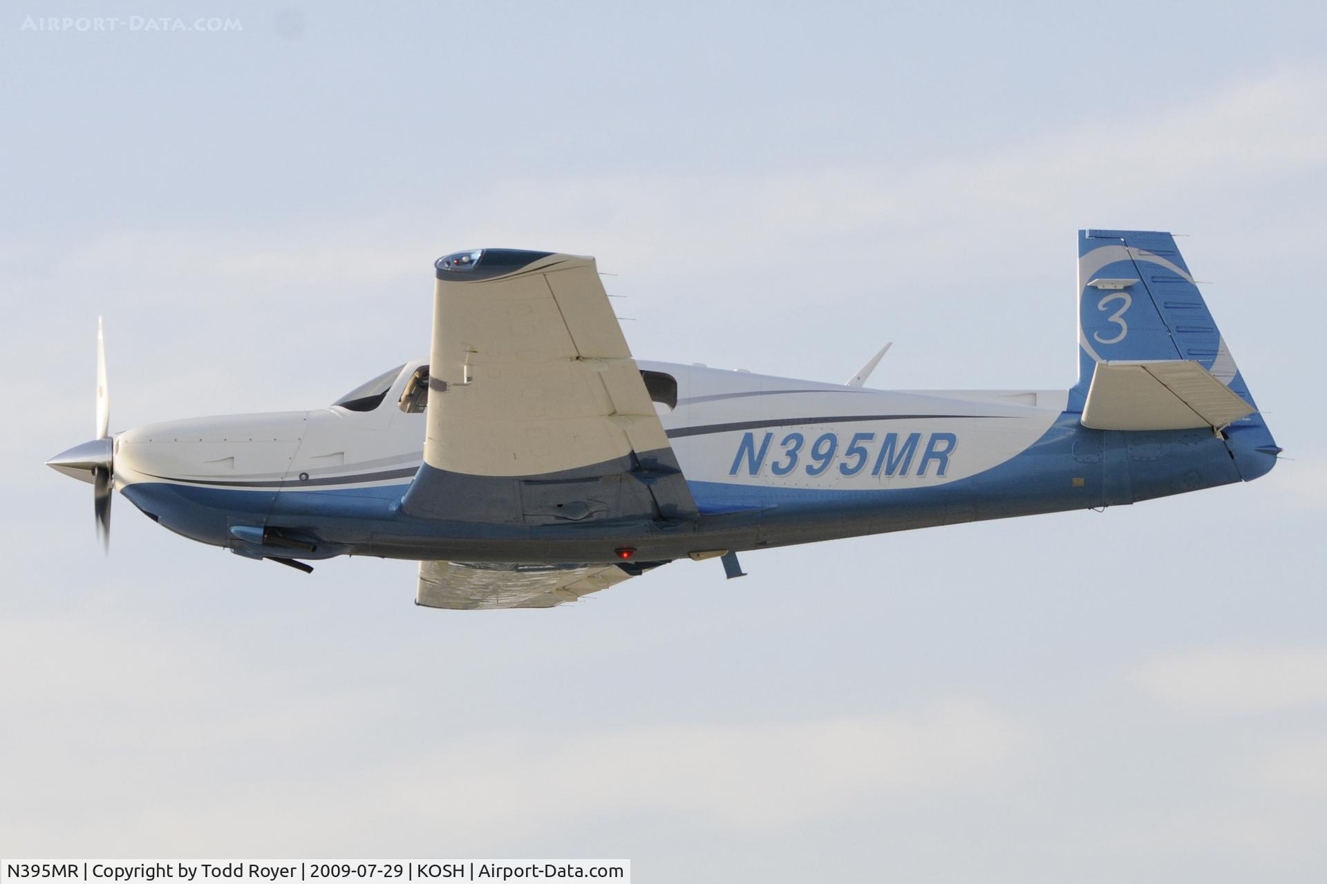 N395MR, 2008 Mooney M20R Ovation C/N 29-0498, Departing OSH on 27