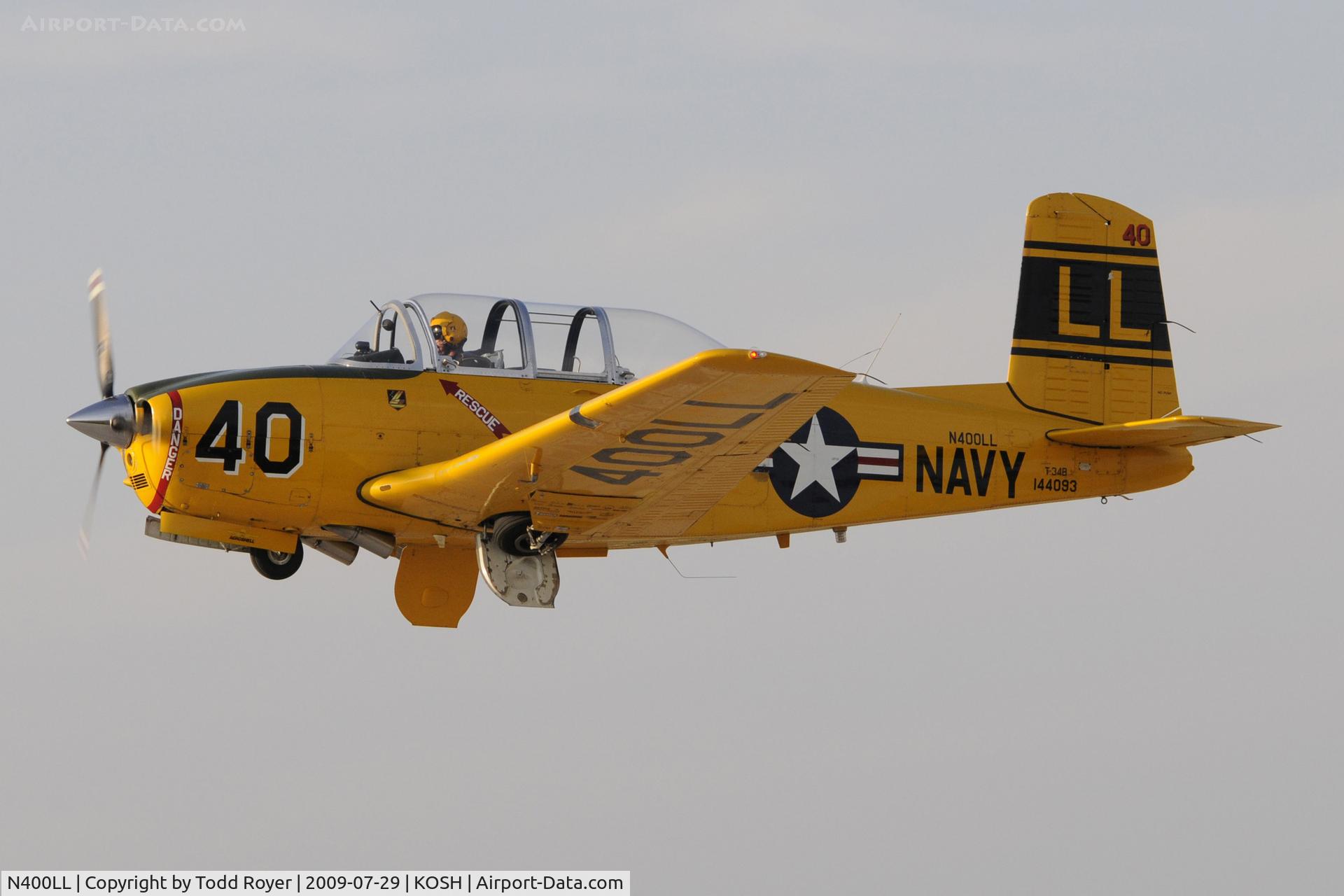N400LL, 1957 Beech T-34B Mentor C/N BG-400, Departing OSH on 27