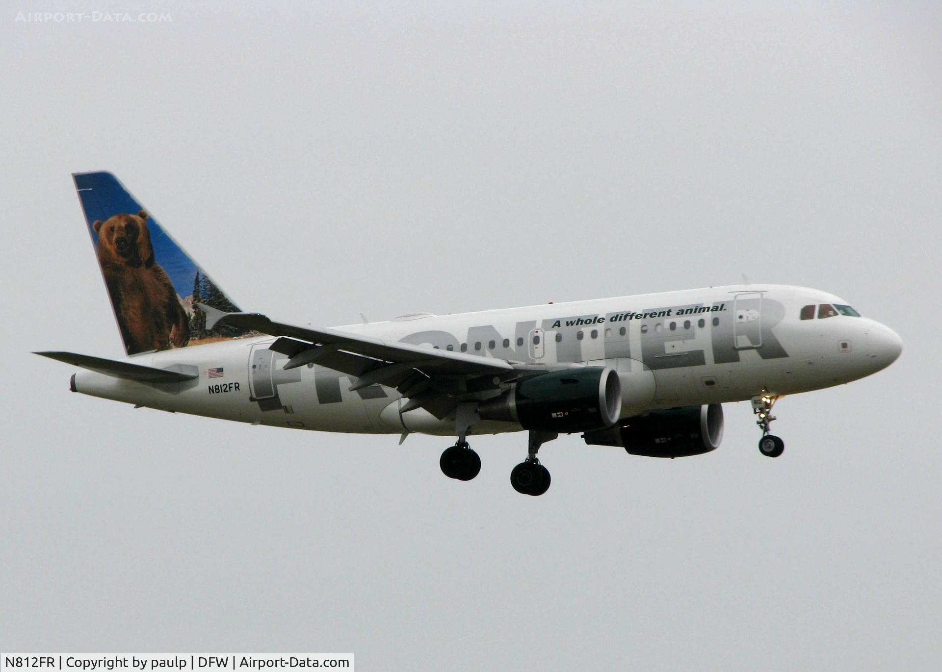N812FR, 2007 Airbus A318-111 C/N 3163, Landing on runway 18R at DFW. Rainy day in Dallas!