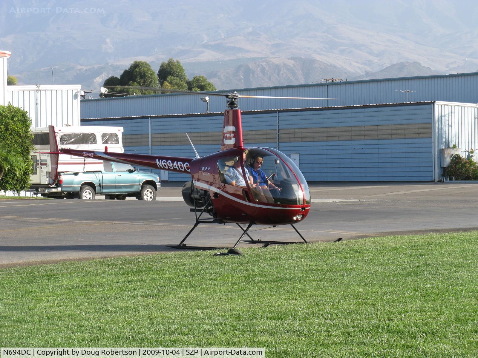 N694DC, 2004 Robinson R22 Beta C/N 3573, 2004 Robinson R22  BETA II, Lycoming O-360 derated to 131 Hp, engine warmup