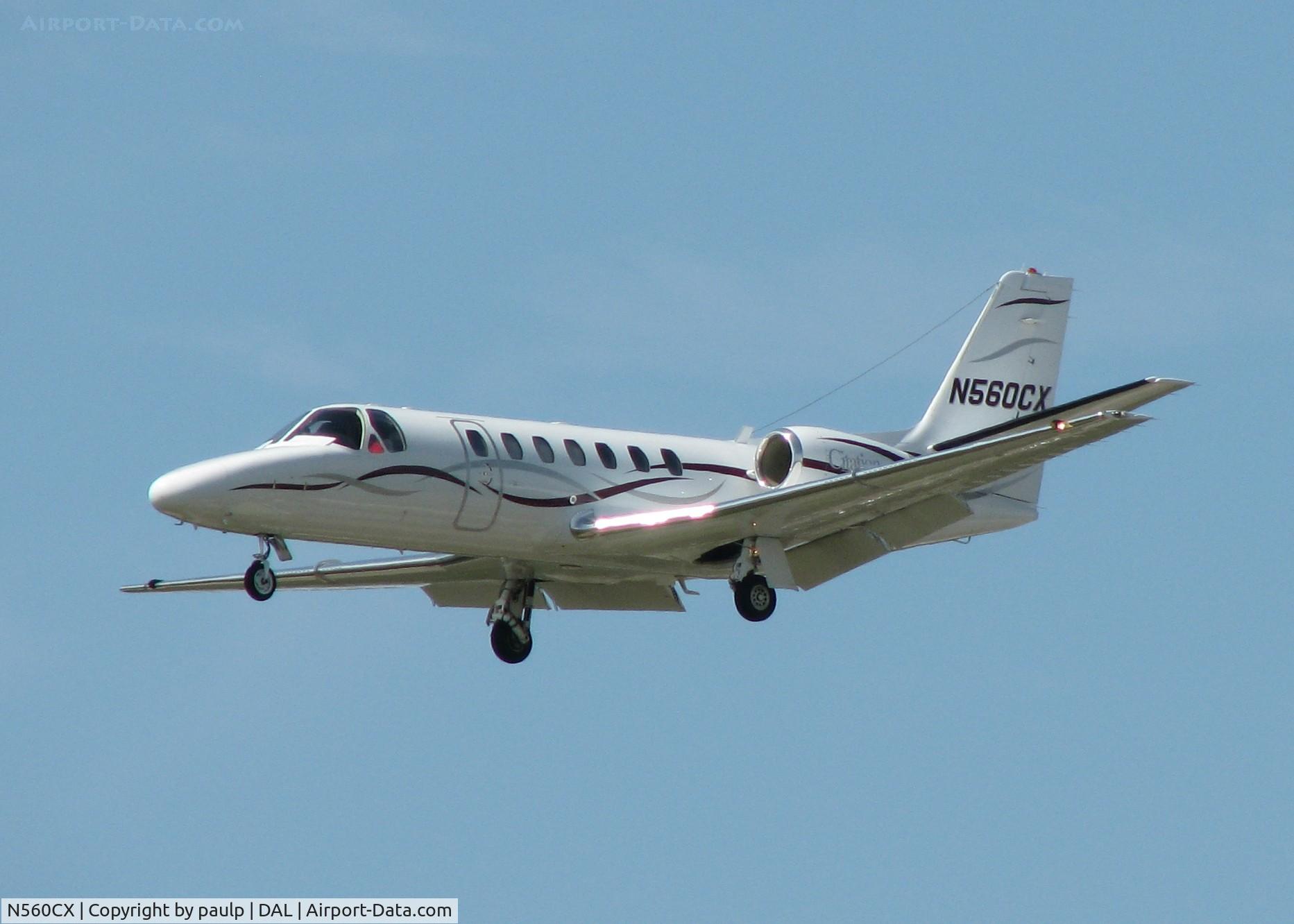N560CX, 2001 Cessna 560 Citation Encore C/N 560-0582, Landing on 13R at Love Field.