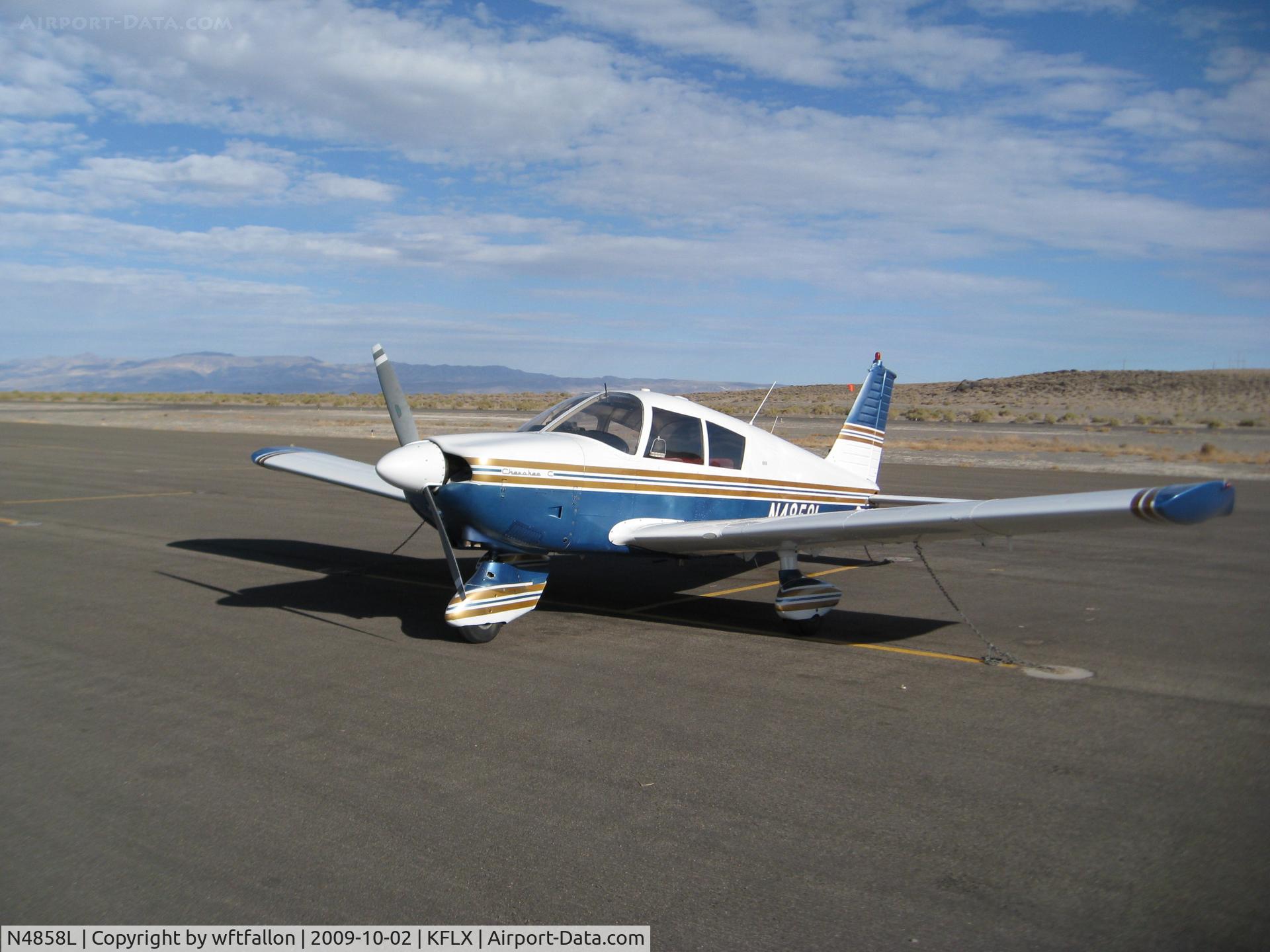 N4858L, 1967 Piper PA-28-180 C/N 28-4208, @ Fallon Muni on way to new home.
