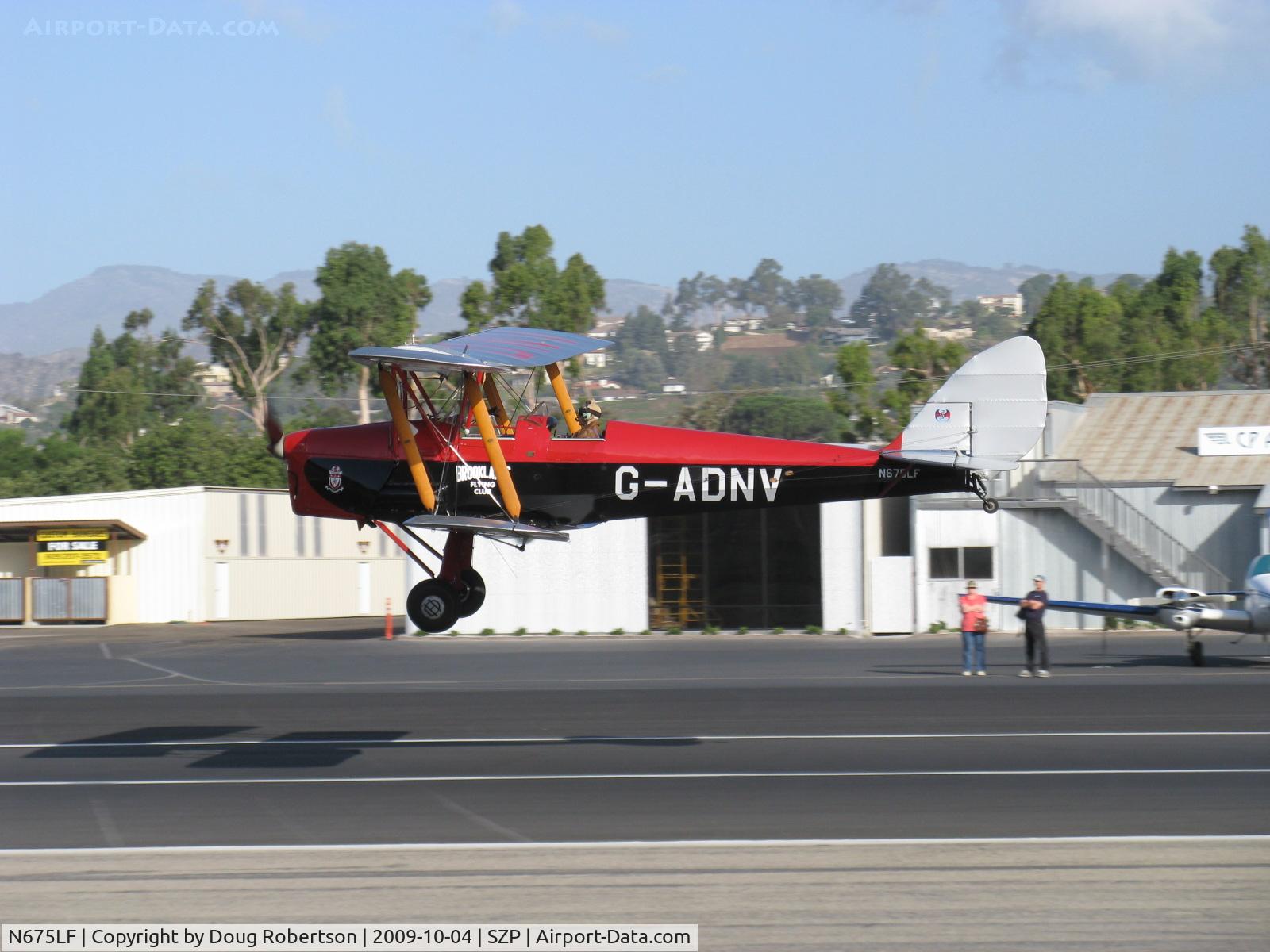 N675LF, 1944 De Havilland DH-82A Tiger Moth II C/N 86572, 1944 DeHavilland DH 82A TIGER MOTH, Gipsy Major I 4 cylinder air-cooled 135 Hp inverted in-line engine, touch & go Rwy 22