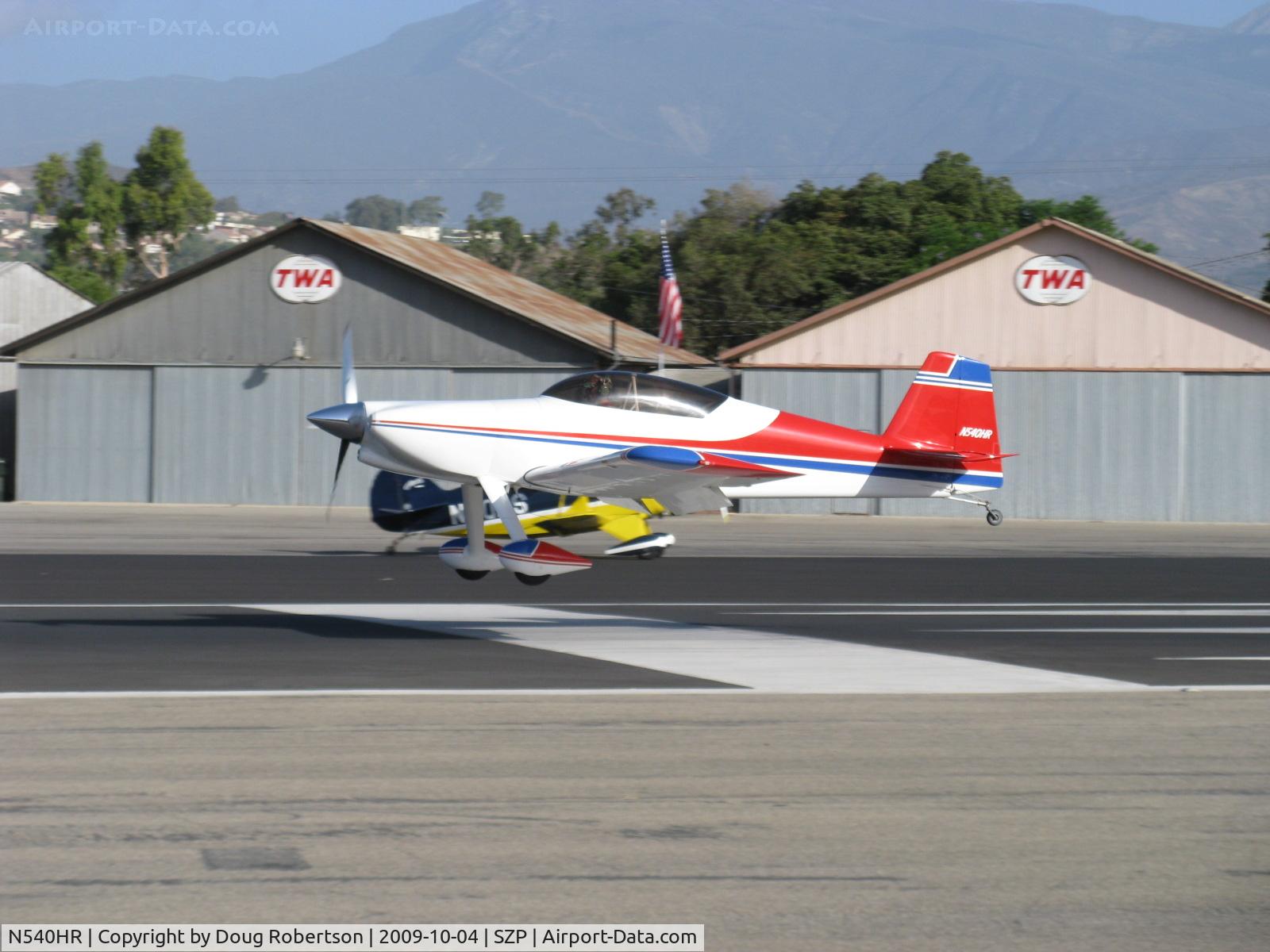 N540HR, 2002 Vans RV-4 C/N 0002, 2002 Howe HARMON ROCKET Ser. #002, Lycoming IO-540 250 Hp, three blade scimitar MT prop, near touchdown Rwy 22