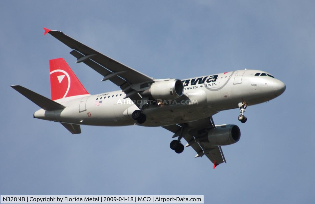 N328NB, 2001 Airbus A319-114 C/N 1520, Northwest A319