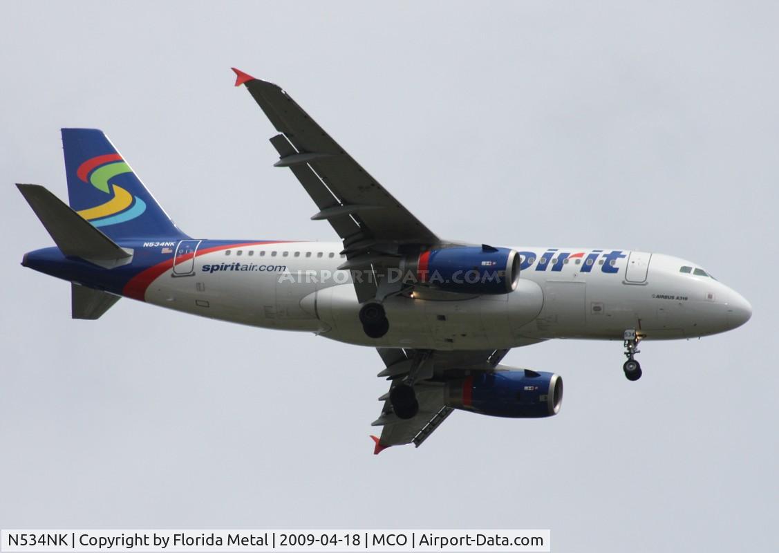 N534NK, 2008 Airbus A319-132 C/N 3395, Spirit A319